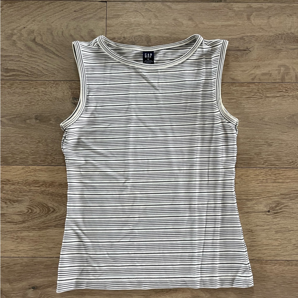 Gap Dress Top White and Black Stripes